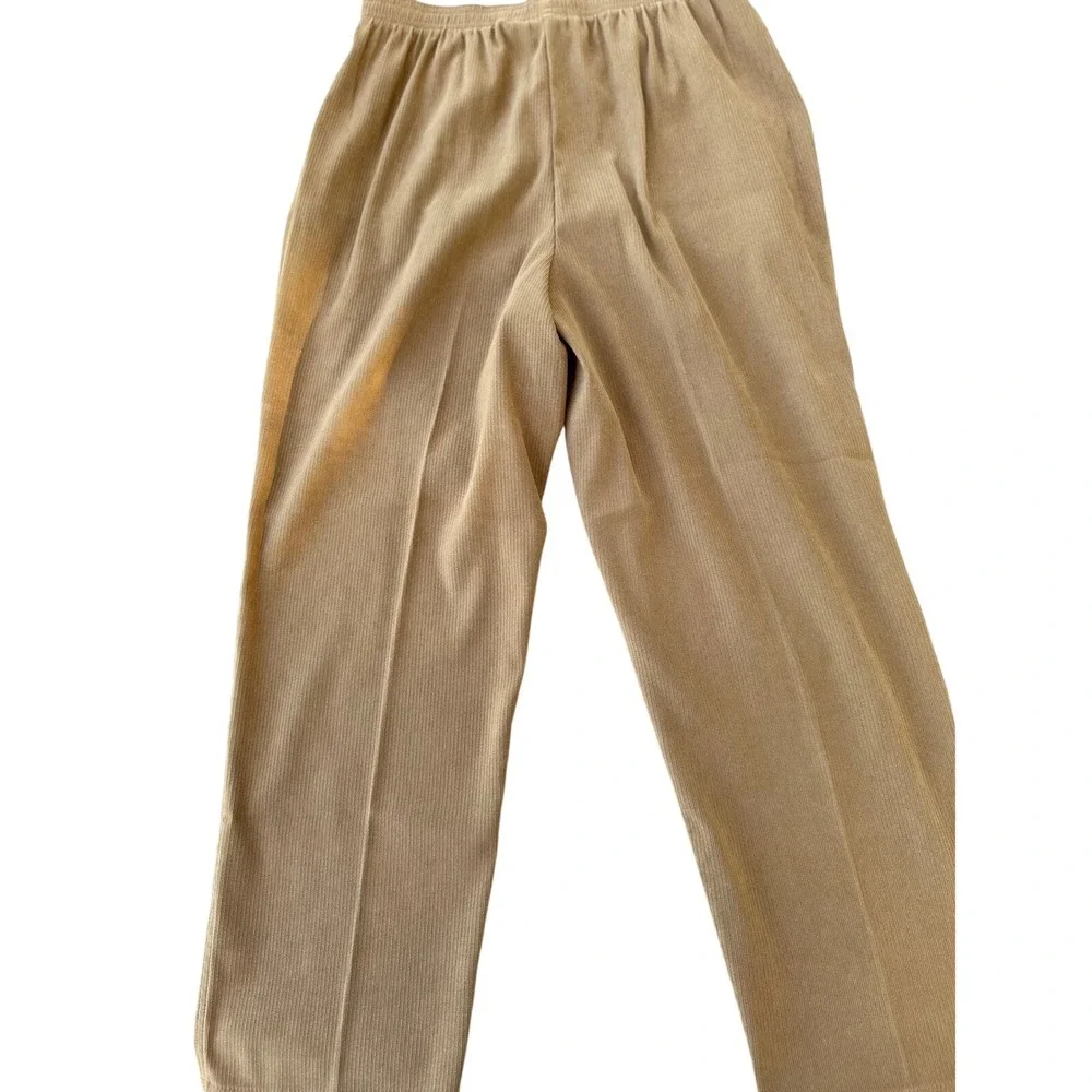 Koret‎ City Blues Womens Faux Corduroy Pants Size 14 Elastic Waist Straight Leg